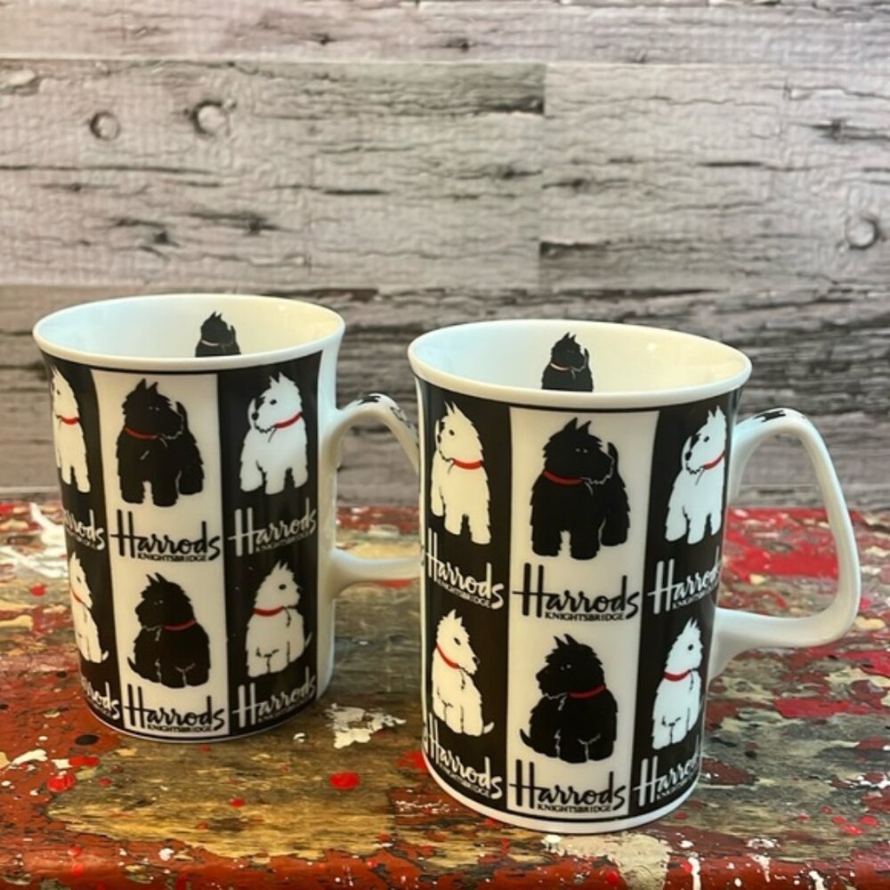 (Get 2!) Harrods Knightsbridge Scottie Dog Mugs